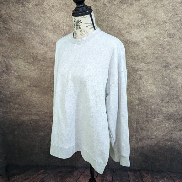 Adidas Like New Sweatshirt Oversized Side Slit Pullover M light gray - Picture 3 of 6